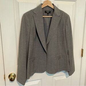 Talbots Women's 14 Petite Gray Wool Blend Blazer Suit Jacket